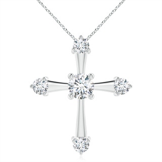 6.4mm GVS2 Classic Diamond Budded Cross Pendant in P950 Platinum