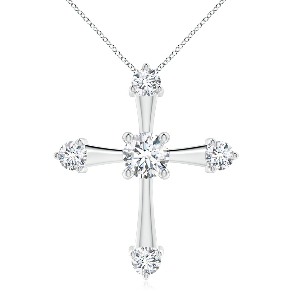 6.4mm GVS2 Classic Diamond Budded Cross Pendant in P950 Platinum 