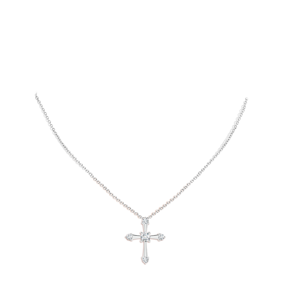 6.4mm GVS2 Classic Diamond Budded Cross Pendant in P950 Platinum pen