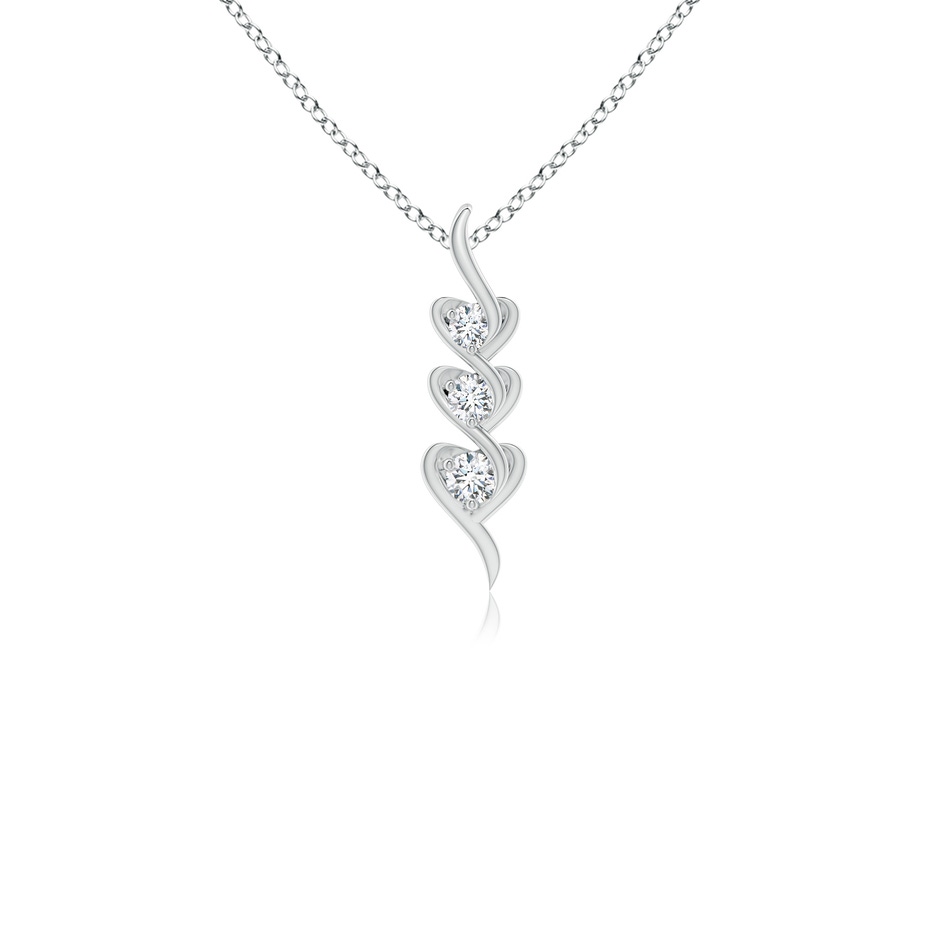 2.7mm GVS2 Three Stone Diamond Heart Pendant in P950 Platinum 