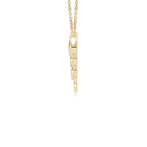 2.7mm GVS2 Three Stone Diamond Heart Pendant in Yellow Gold