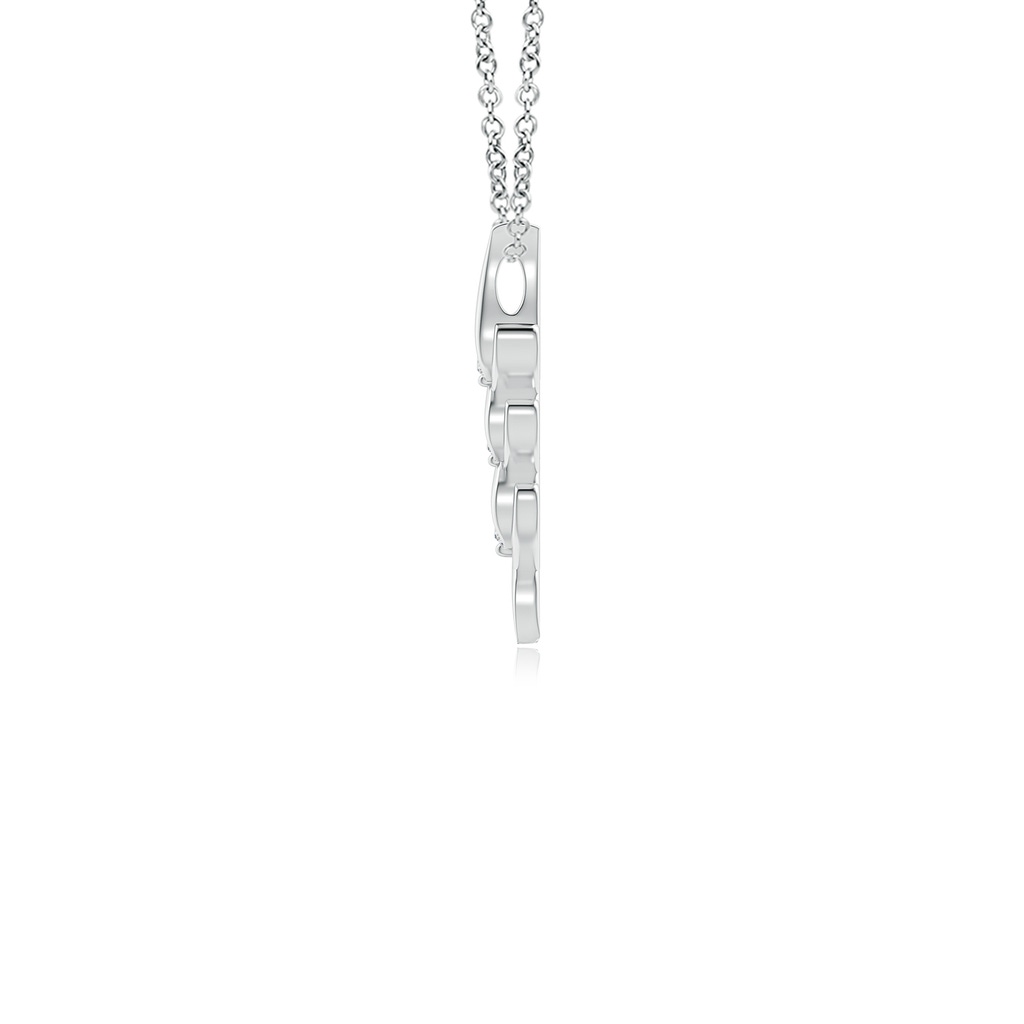 2.7mm HSI2 Three Stone Diamond Heart Pendant in White Gold - side_1