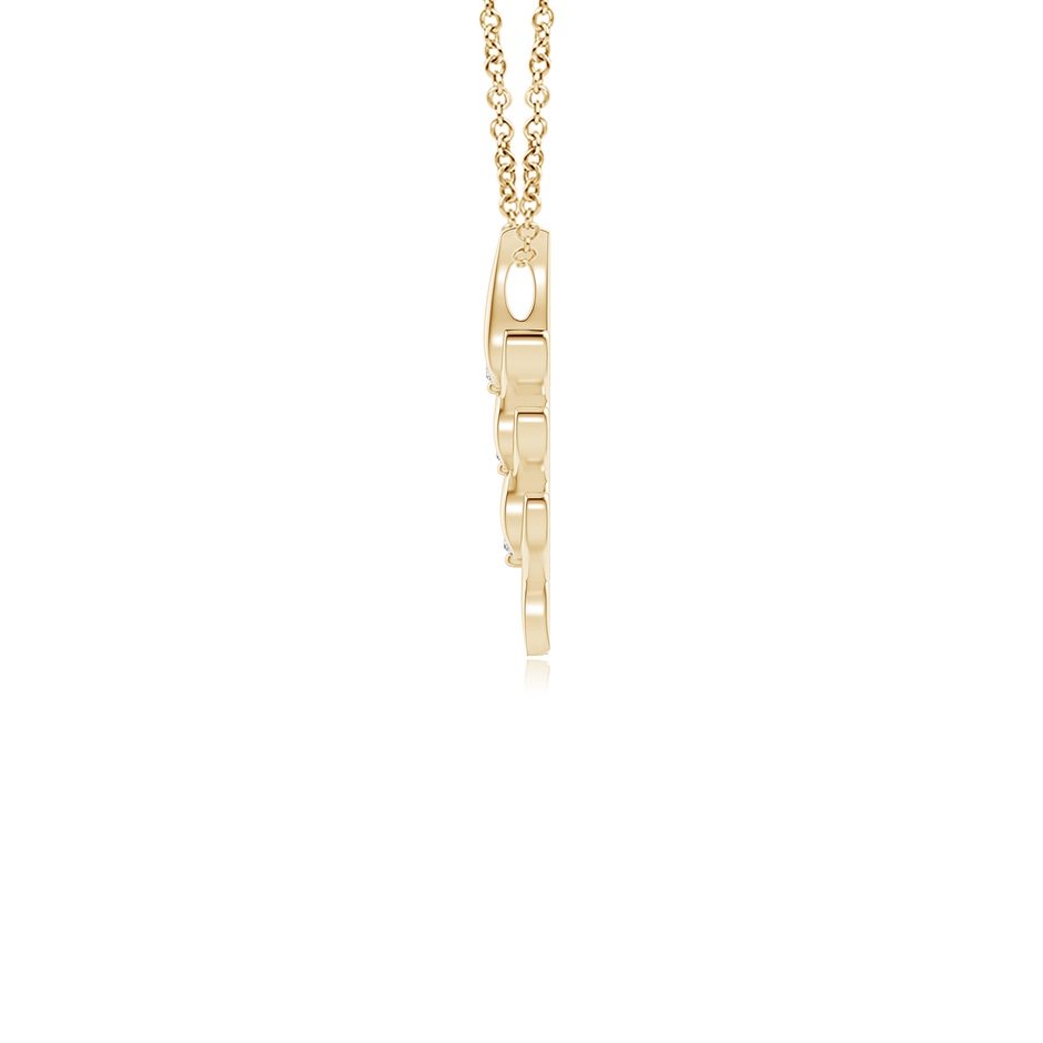2.7mm HSI2 Three Stone Diamond Heart Pendant in Yellow Gold side-1
