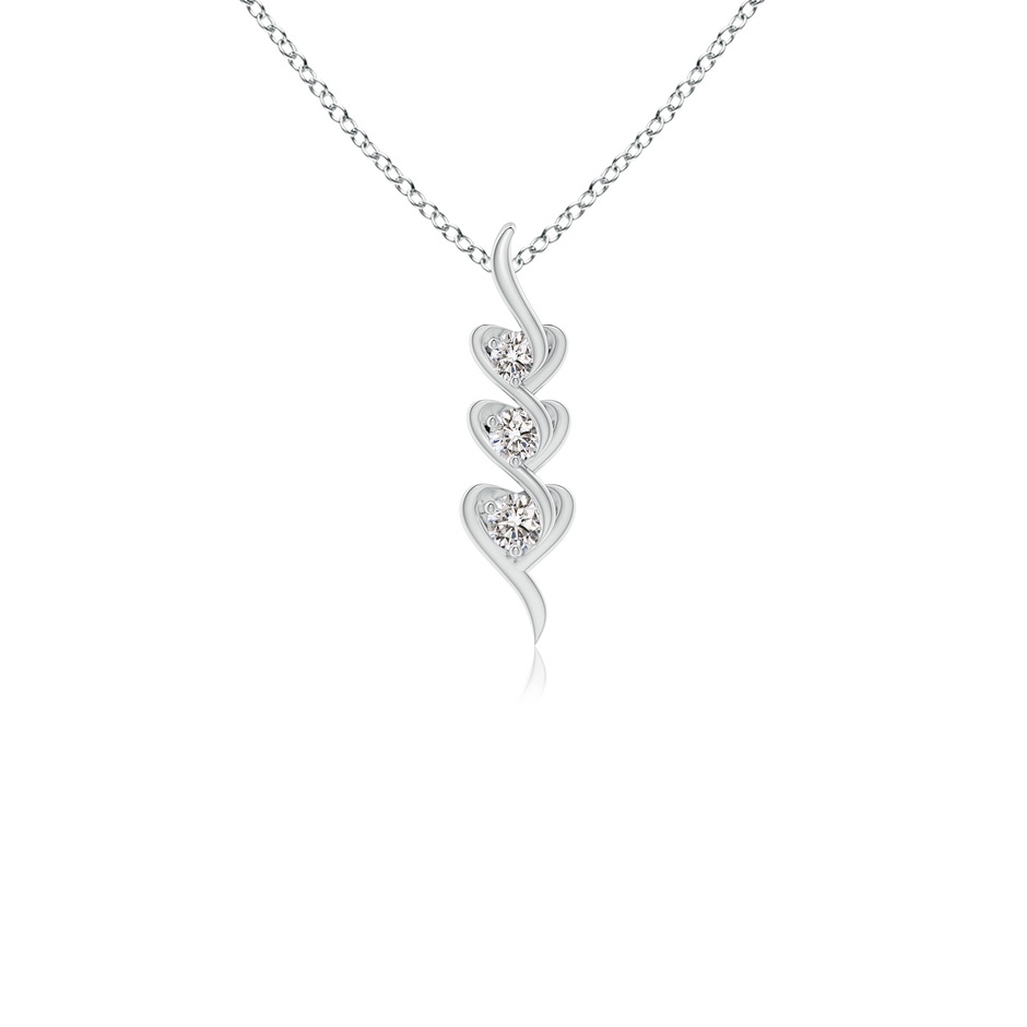 2.7mm IJI1I2 Three Stone Diamond Heart Pendant in White Gold 