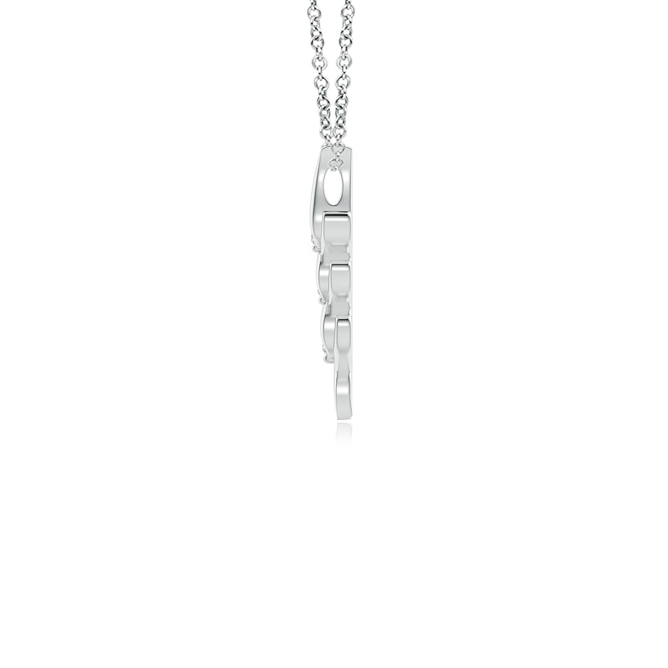 2.7mm KI3 Three Stone Diamond Heart Pendant in White Gold side-1