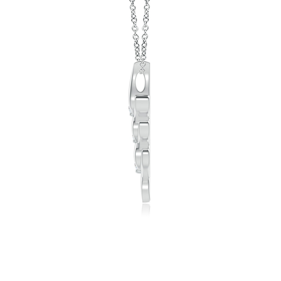 3.3mm GVS2 Three Stone Diamond Heart Pendant in White Gold side-1