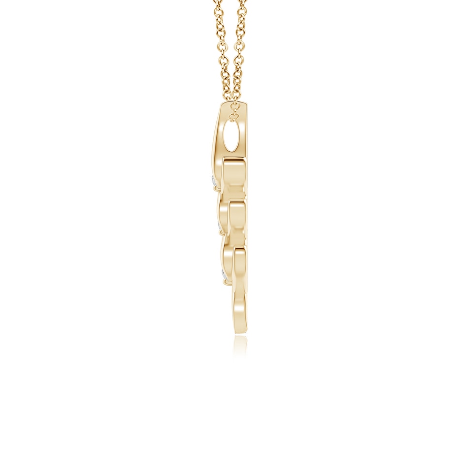 3.3mm HSI2 Three Stone Diamond Heart Pendant in Yellow Gold side-1