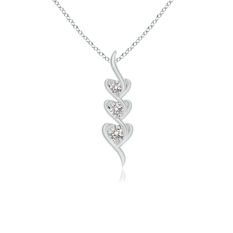 3.3mm IJI1I2 Three Stone Diamond Heart Pendant in White Gold 