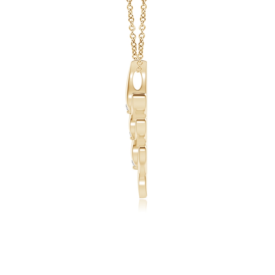 3.3mm IJI1I2 Three Stone Diamond Heart Pendant in Yellow Gold side-1