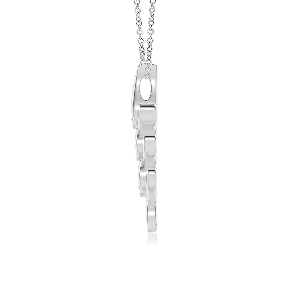 3.8mm GVS2 Three Stone Diamond Heart Pendant in White Gold side-1