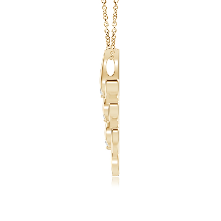 3.8mm GVS2 Three Stone Diamond Heart Pendant in Yellow Gold side-1