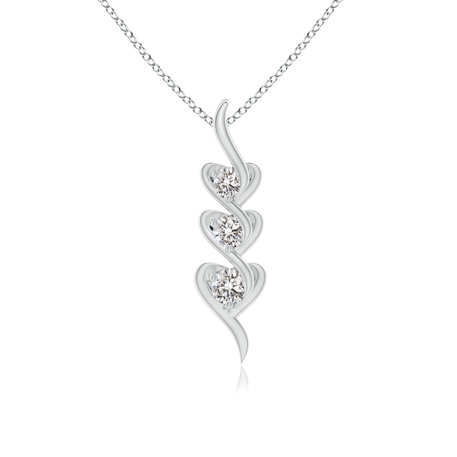 3.8mm IJI1I2 Three Stone Diamond Heart Pendant in White Gold 
