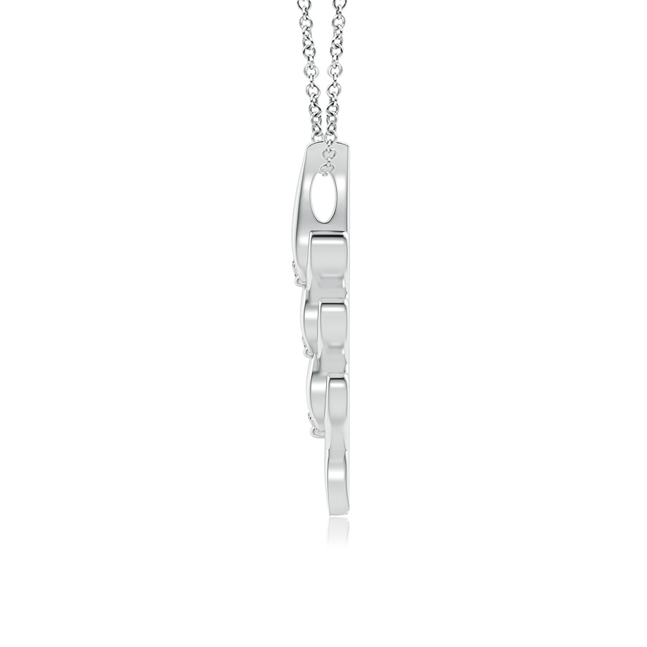 3.8mm IJI1I2 Three Stone Diamond Heart Pendant in White Gold side-1