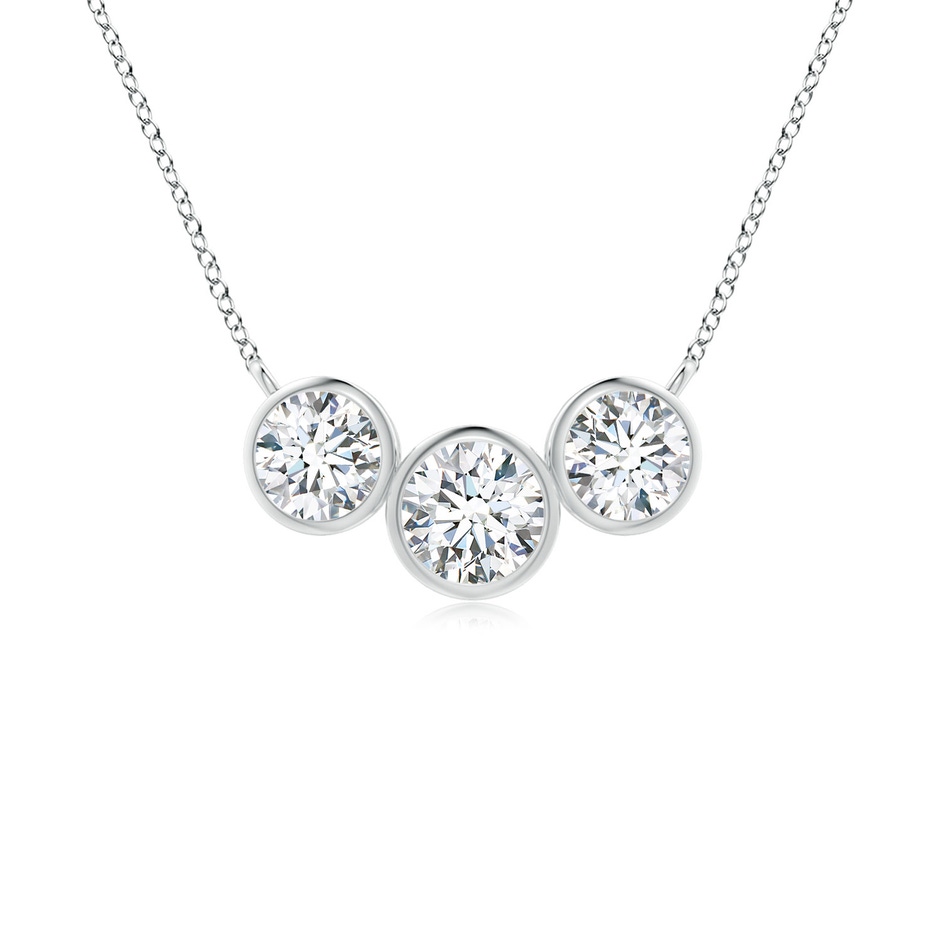 3.8mm GVS2 Three Stone Bezel-Set Round Diamond Pendant in P950 Platinum 