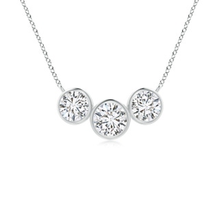 3.8mm HSI2 Three Stone Bezel-Set Round Diamond Pendant in P950 Platinum