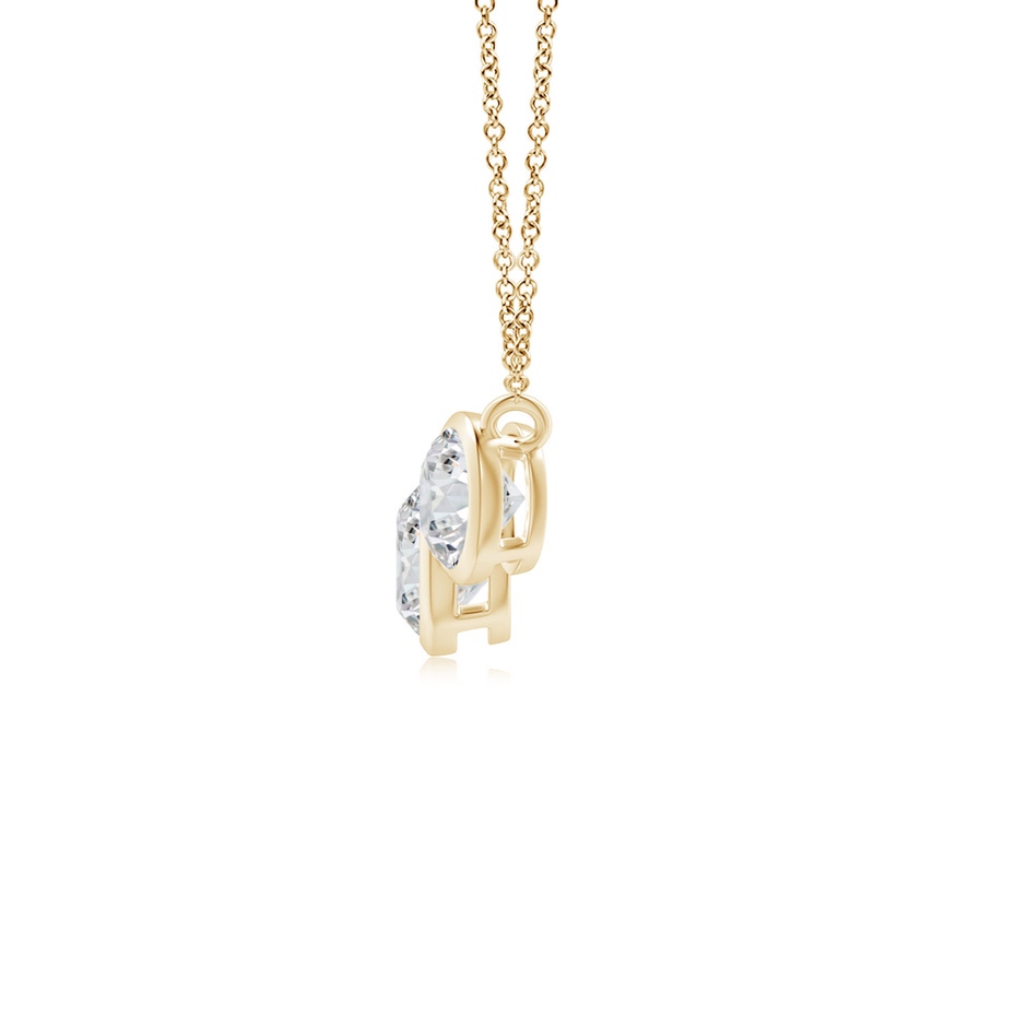 3.8mm HSI2 Three Stone Bezel-Set Round Diamond Pendant in Yellow Gold side 199