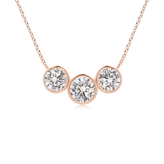 3.8mm IJI1I2 Three Stone Bezel-Set Round Diamond Pendant in 9K Rose Gold