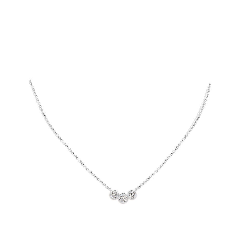 3.8mm IJI1I2 Three Stone Bezel-Set Round Diamond Pendant in White Gold pen