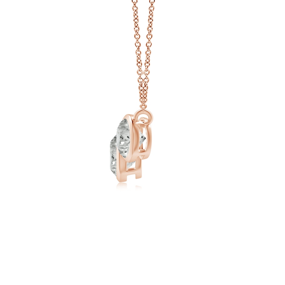 3.8mm KI3 Three Stone Bezel-Set Round Diamond Pendant in Rose Gold side 199