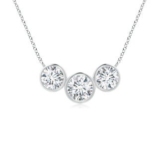 4.2mm GVS2 Three Stone Bezel-Set Round Diamond Pendant in P950 Platinum