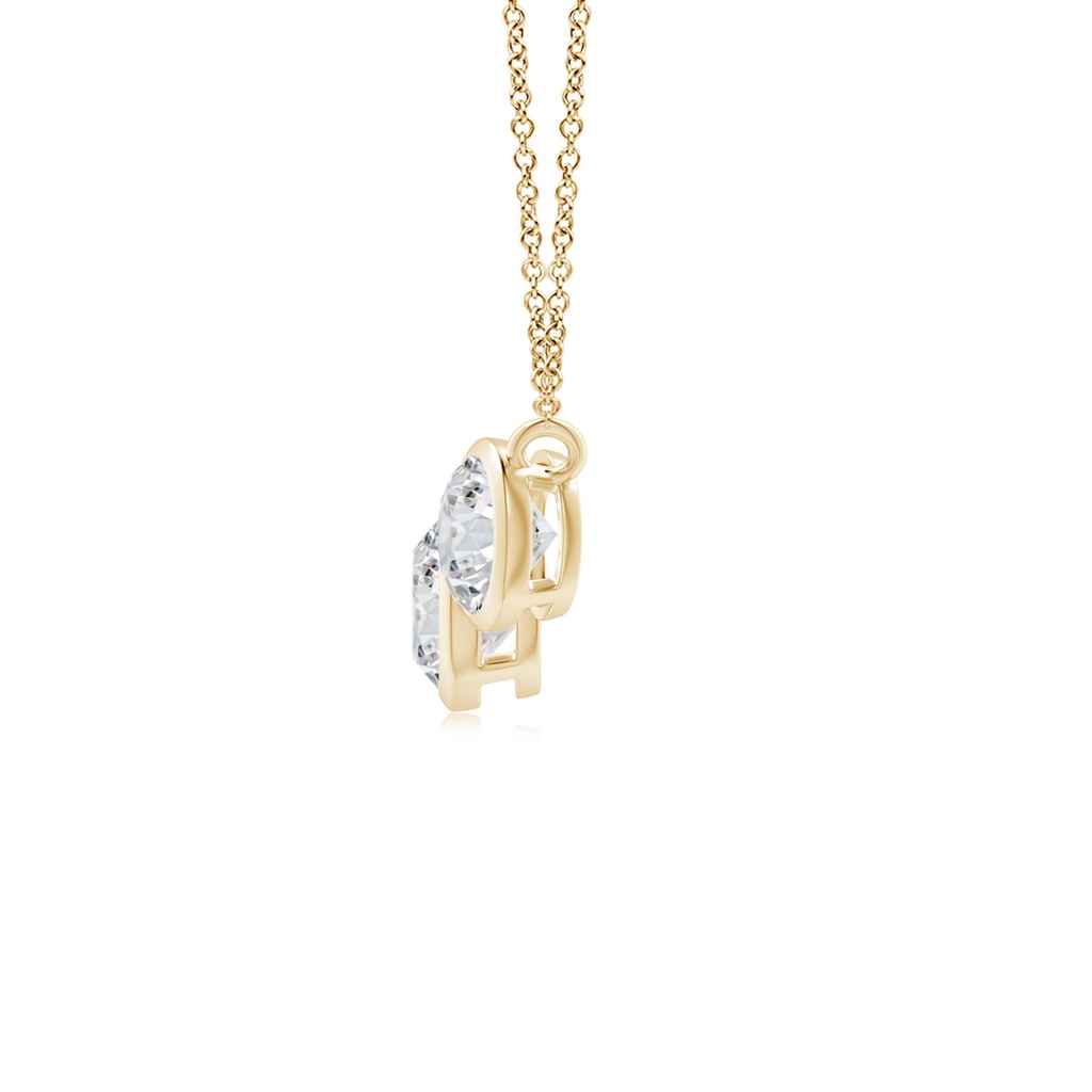 4.2mm HSI2 Three Stone Bezel-Set Round Diamond Pendant in Yellow Gold - side 199