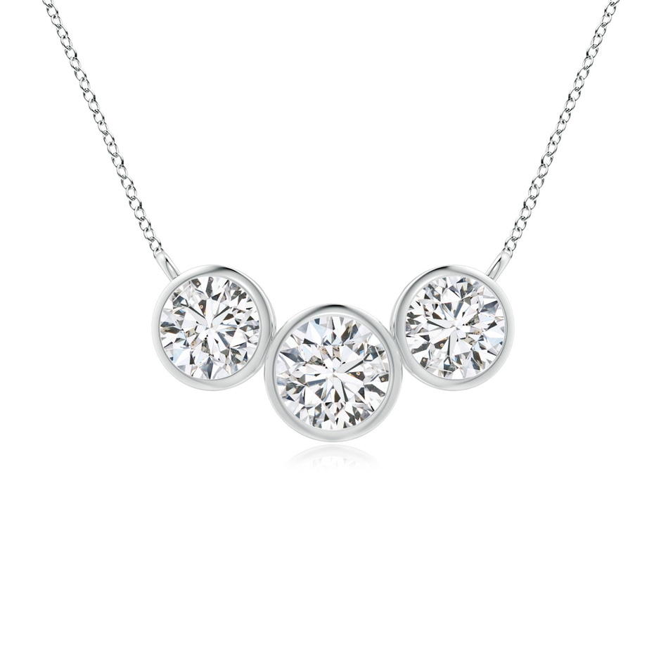 4.7mm HSI2 Three Stone Bezel-Set Round Diamond Pendant in White Gold 