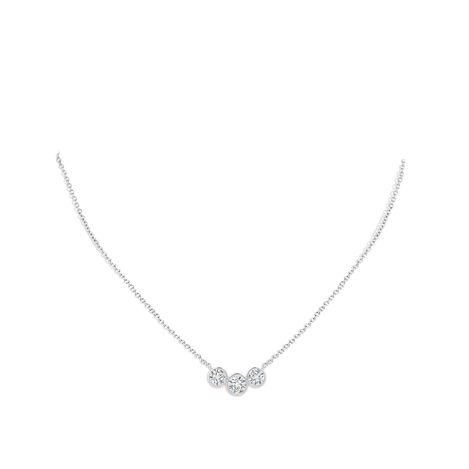 4.7mm HSI2 Three Stone Bezel-Set Round Diamond Pendant in White Gold pen