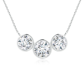 6mm GVS2 Three Stone Bezel-Set Round Diamond Pendant in P950 Platinum