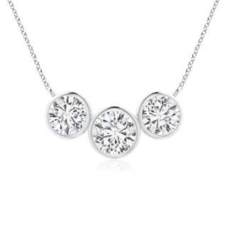 6mm HSI2 Three Stone Bezel-Set Round Diamond Pendant in P950 Platinum