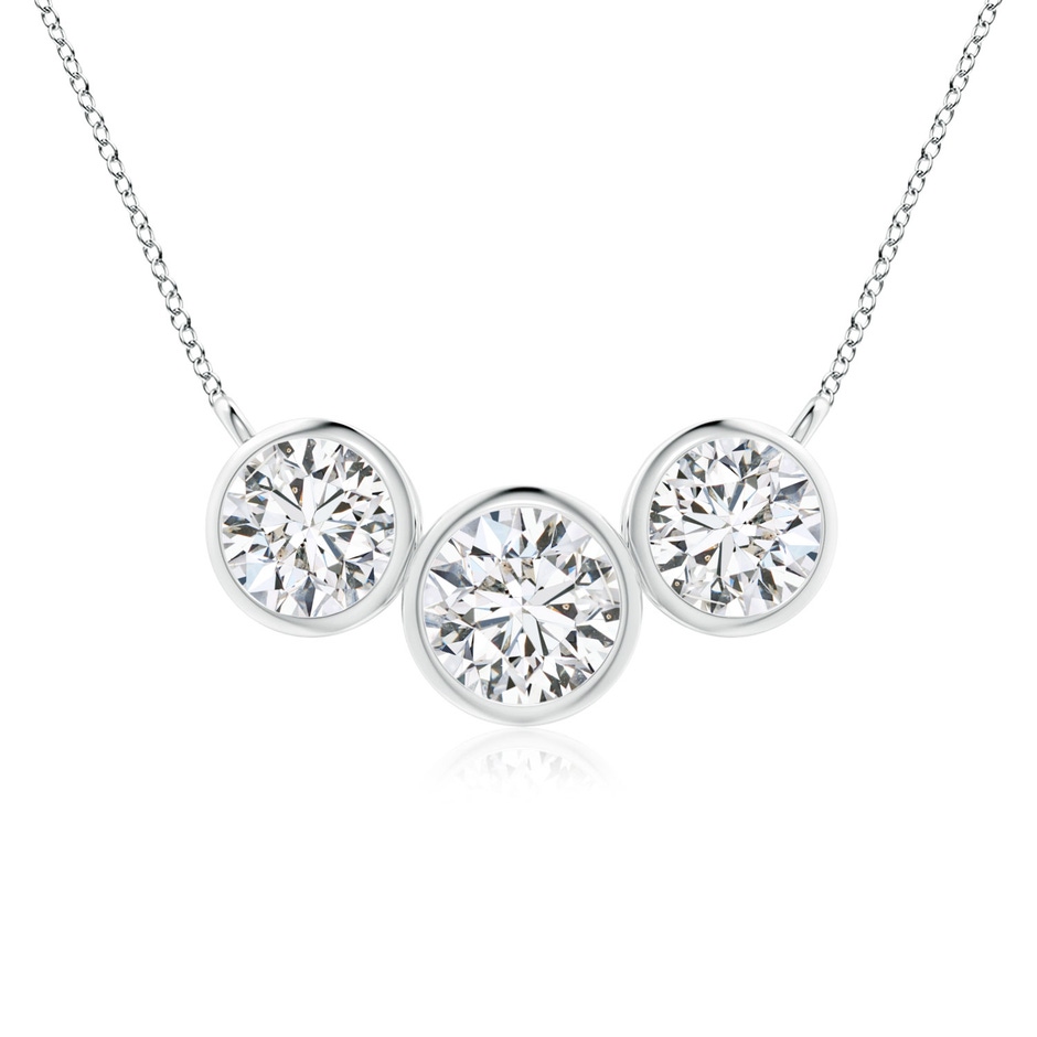 6mm HSI2 Three Stone Bezel-Set Round Diamond Pendant in P950 Platinum 