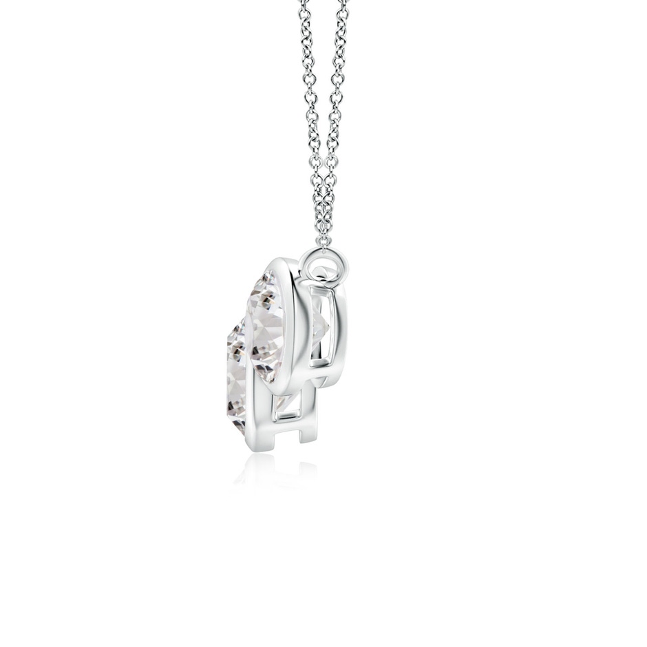 6mm IJI1I2 Three Stone Bezel-Set Round Diamond Pendant in White Gold side 199