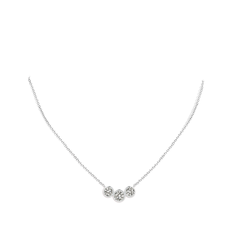 Three Stone Bezel-Set Round Diamond Pendant