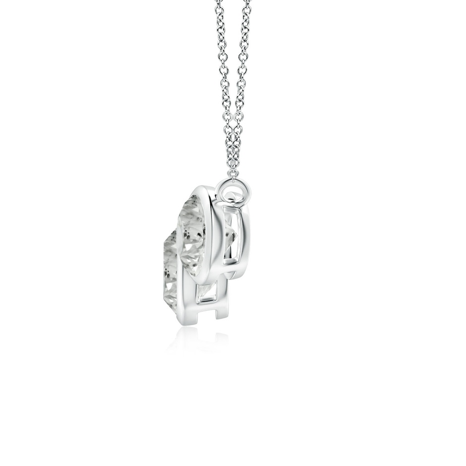 6mm KI3 Three Stone Bezel-Set Round Diamond Pendant in White Gold side 199