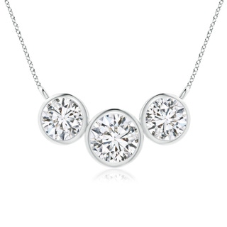 7.2mm HSI2 Three Stone Bezel-Set Round Diamond Pendant in P950 Platinum