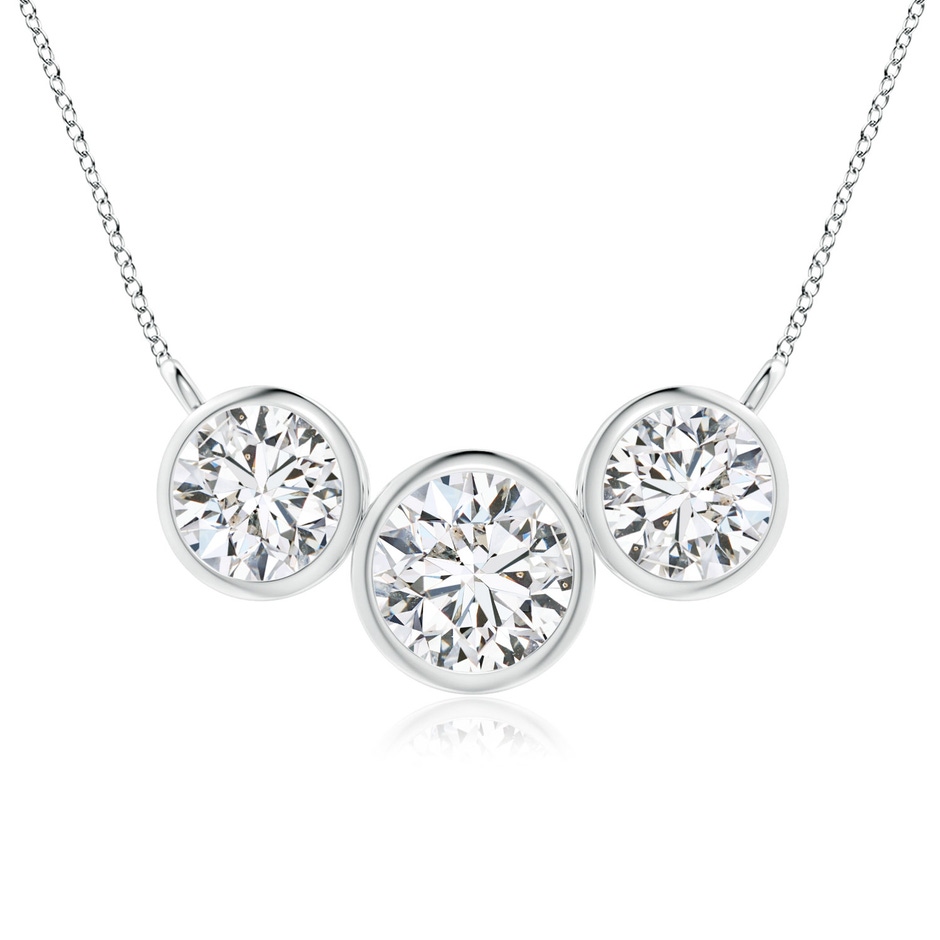 7.2mm HSI2 Three Stone Bezel-Set Round Diamond Pendant in P950 Platinum 