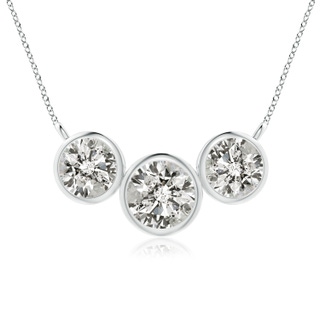 7.2mm KI3 Three Stone Bezel-Set Round Diamond Pendant in P950 Platinum