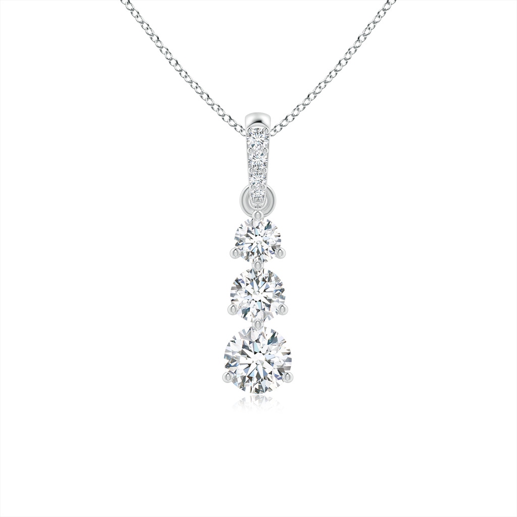 4.1mm GVS2 Graduated Prong-Set Round Diamond Pendant in P950 Platinum