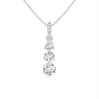 4.1mm GVS2 Graduated Prong-Set Round Diamond Pendant in P950 Platinum