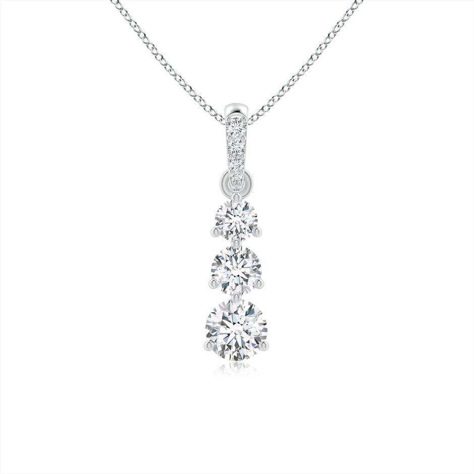 4.1mm GVS2 Graduated Prong-Set Round Diamond Pendant in P950 Platinum 