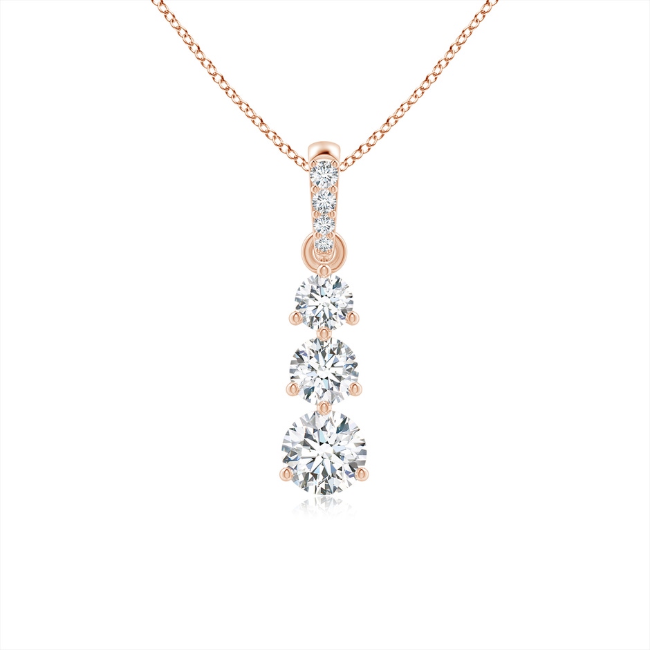 4.1mm GVS2 Graduated Prong-Set Round Diamond Pendant in Rose Gold 