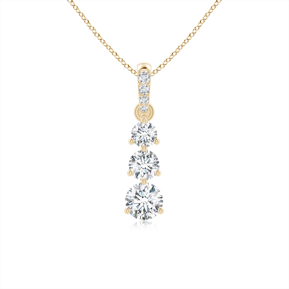 4.1mm GVS2 Graduated Prong-Set Round Diamond Pendant in Yellow Gold 