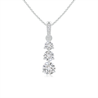 4.1mm HSI2 Graduated Prong-Set Round Diamond Pendant in P950 Platinum