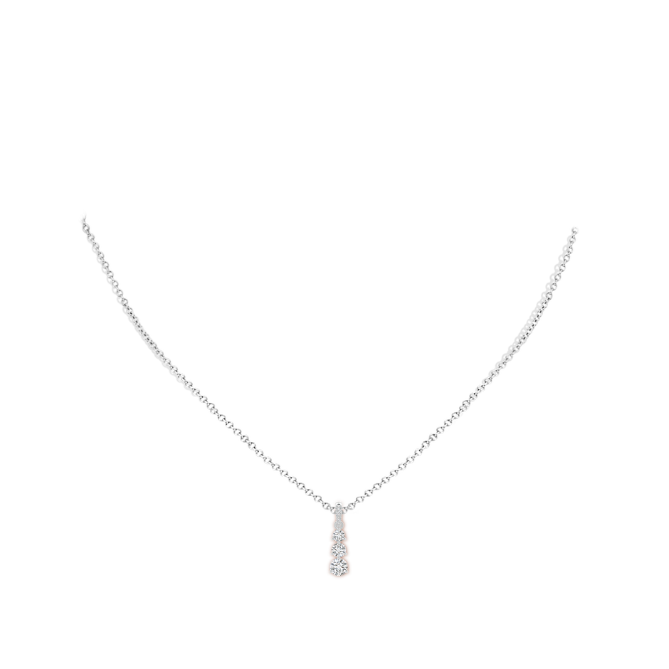 4.1mm HSI2 Graduated Prong-Set Round Diamond Pendant in P950 Platinum body-neck