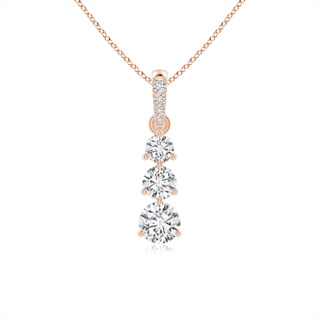 4.1mm HSI2 Graduated Prong-Set Round Diamond Pendant in Rose Gold