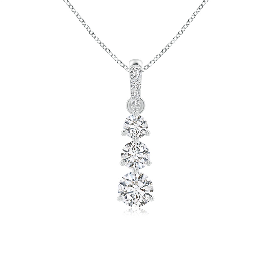 4.1mm HSI2 Graduated Prong-Set Round Diamond Pendant in White Gold 