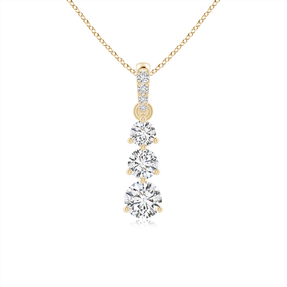 4.1mm HSI2 Graduated Prong-Set Round Diamond Pendant in Yellow Gold 
