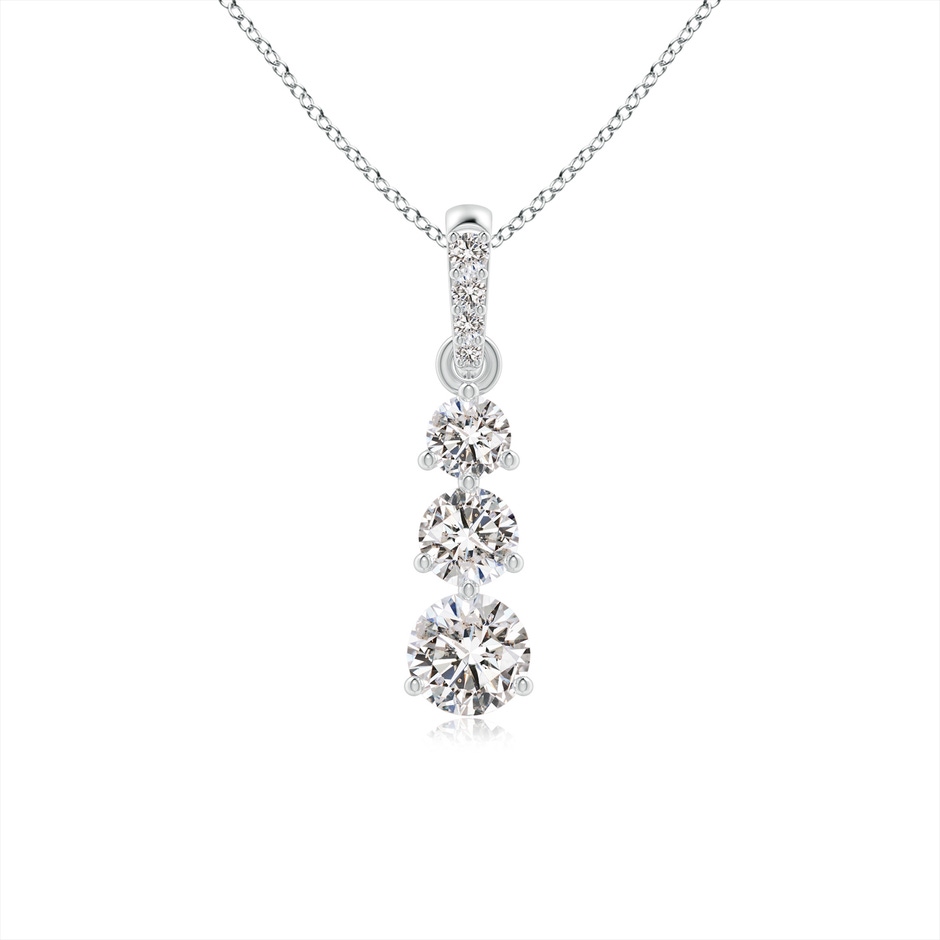 4.1mm IJI1I2 Graduated Prong-Set Round Diamond Pendant in White Gold 
