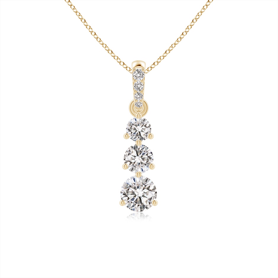 4.1mm IJI1I2 Graduated Prong-Set Round Diamond Pendant in Yellow Gold 