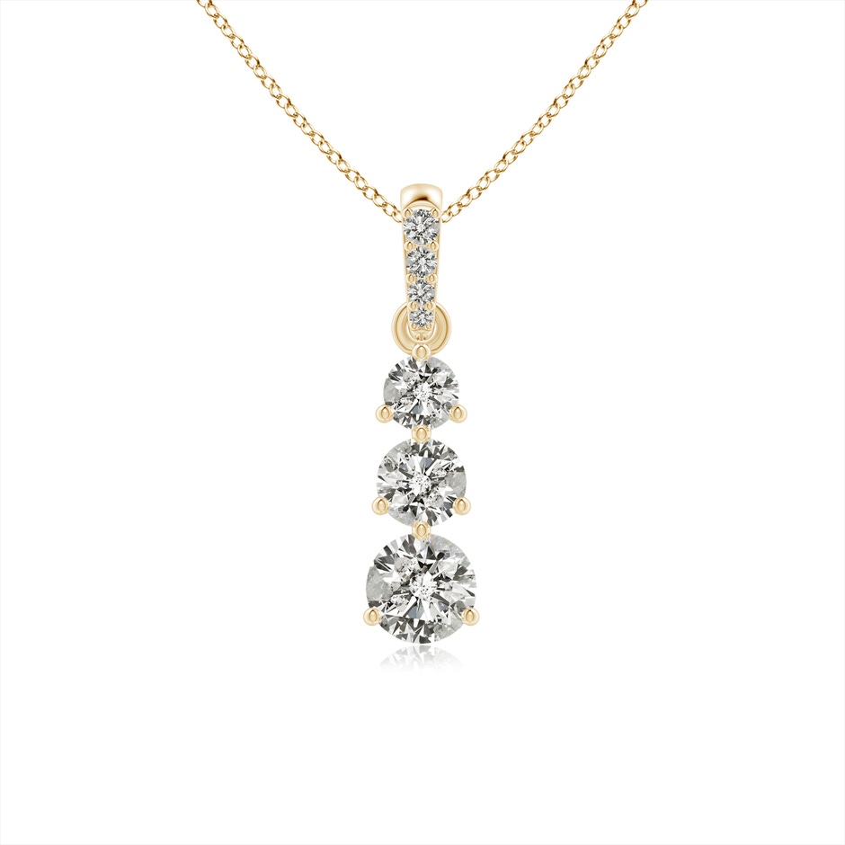 4.1mm KI3 Graduated Prong-Set Round Diamond Pendant in Yellow Gold 