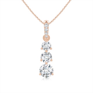 4.7mm GVS2 Graduated Prong-Set Round Diamond Pendant in Rose Gold